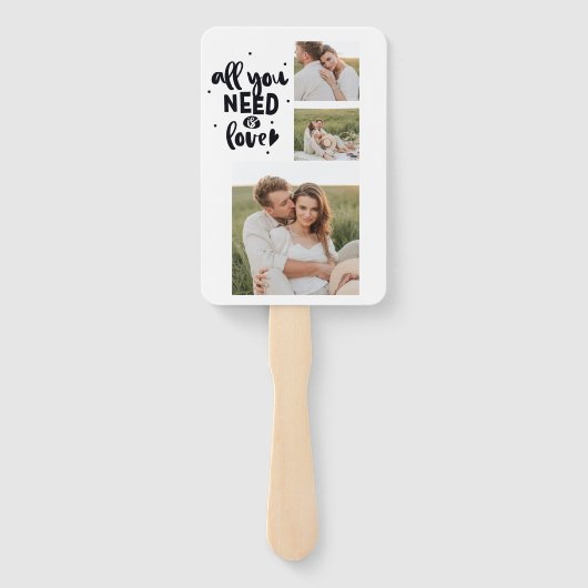 Collage Couple Photo en alles wat u nodig hebt is Handwaaier (Achterkant)