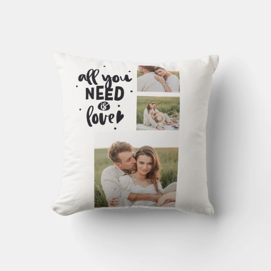 Collage Couple Photo en alles wat u nodig hebt is  Kussen (Voorkant)