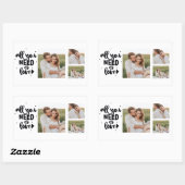 Collage Couple Photo en alles wat u nodig hebt is Rechthoekige Sticker (Vel)