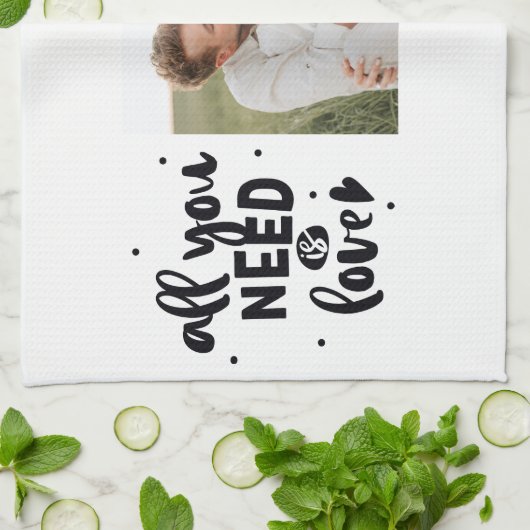 Collage Couple Photo en alles wat u nodig hebt is  Theedoek (Gevouwen)