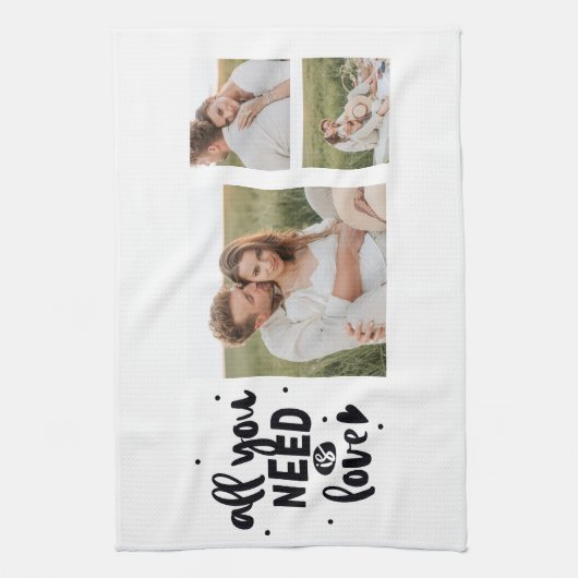 Collage Couple Photo en alles wat u nodig hebt is Theedoek (Verticaal)