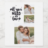 Collage Couple Photo en alles wat u nodig hebt is  Wijn Etiket (Enkel label)
