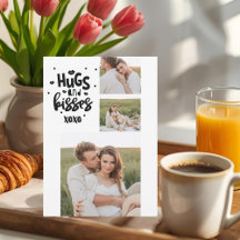 Collage Couple Photo & Hugs and Kisses Phrase Love