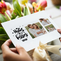 Collage Couple Photo & Hugs and Kisses Phrase Love