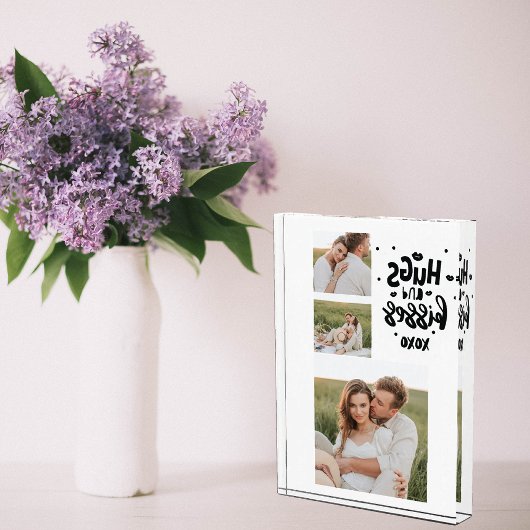 Collage Couple Photo & Hugs and Kisses Phrase Love Fotoblokken