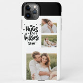 Collage Couple Photo & Hugs and Kisses Phrase Love iPhone Hoesje (Achterkant)