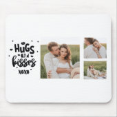 Collage Couple Photo & Hugs and Kisses Phrase Love Muismat (Voorkant)