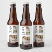 Collage Couple Photo & Lovely Romantic Quote Bier Etiket (Flessen)