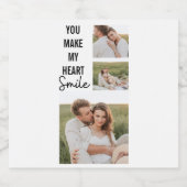 Collage Couple Photo & Lovely Romantic Quote Bier Etiket (Enkel label)
