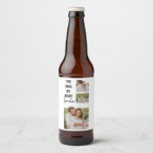 Collage Couple Photo & Lovely Romantic Quote Bier Etiket (Voorkant)