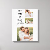 Collage Couple Photo & Lovely Romantic Quote Canvas Afdruk (Voorkant)