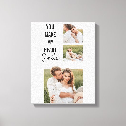 Collage Couple Photo & Lovely Romantic Quote Canvas Afdruk (Voorkant)