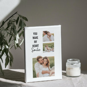 Collage Couple Photo & Lovely Romantic Quote Canvas Afdruk