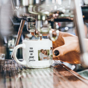 Collage Couple Photo & Lovely Romantic Quote Espresso Kop