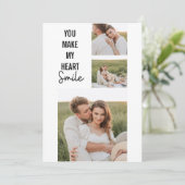 Collage Couple Photo & Lovely Romantic Quote Feestdagenkaart (Staand voorkant)