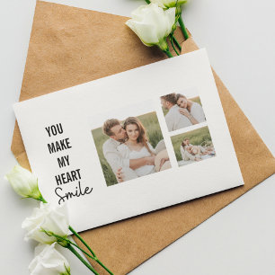 Collage Couple Photo & Lovely Romantic Quote Feestdagenkaart