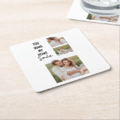 Collage Couple Photo & Lovely Romantic Quote Kartonnen Onderzetters (Schuin)