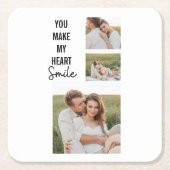 Collage Couple Photo & Lovely Romantic Quote Kartonnen Onderzetters (Voorkant)