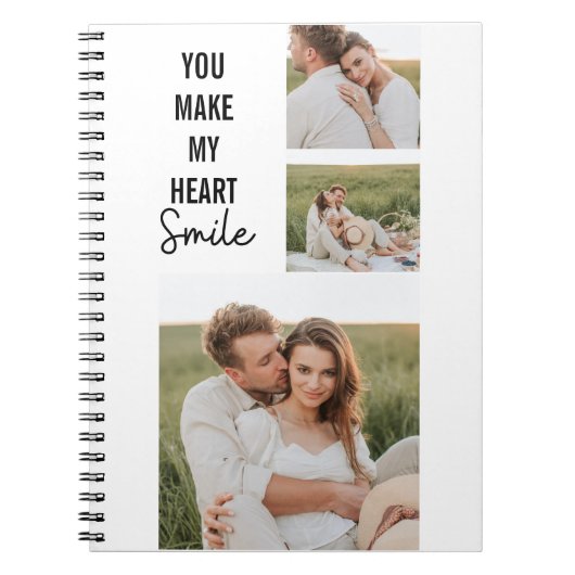 Collage Couple Photo & Lovely Romantic Quote Notitieboek (Voorkant)