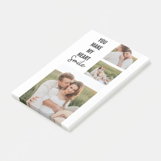 Collage Couple Photo & Lovely Romantic Quote Post-it® Notes (Schuin)