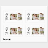 Collage Couple Photo & Lovely Romantic Quote Rechthoekige Sticker (Vel)