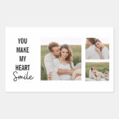 Collage Couple Photo & Lovely Romantic Quote Rechthoekige Sticker (Voorkant)