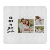 Collage Couple Photo & Lovely Romantic Quote Snijplank (Voorkant)