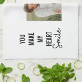 Collage Couple Photo & Lovely Romantic Quote Theedoek (Gevouwen)