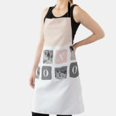 Collage Couple Photo & Pastel Pink & Gray XOXO Schort (Insitu)