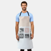 Collage Couple Photo & Pastel Pink & Gray XOXO Schort (Gedragen)