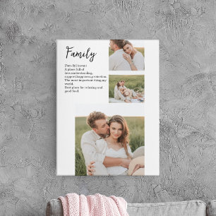 Collage Couple Photo & Romantic Family Gift Canvas Afdruk