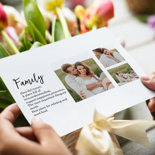 Collage Couple Photo & Romantic Family Gift Feestdagenkaart