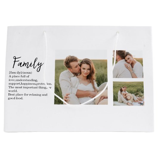 Collage Couple Photo & Romantic Family Gift Groot Cadeauzakje (Voorkant)