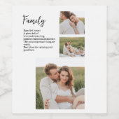 Collage Couple Photo & Romantic Family Gift Wijn Etiket (Enkel label)