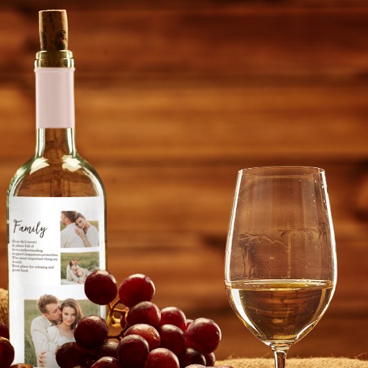 Collage Couple Photo & Romantic Family Gift Wijn Etiket