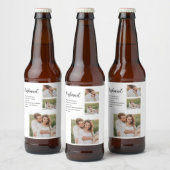 Collage Couple Photo & Romantic Husband Love Gift Bier Etiket (Flessen)
