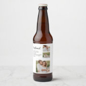 Collage Couple Photo & Romantic Husband Love Gift Bier Etiket (Voorkant)