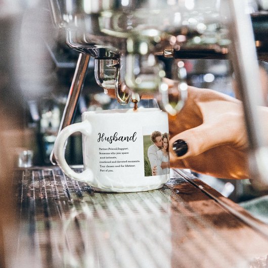 Collage Couple Photo & Romantic Husband Love Gift Espresso Kop