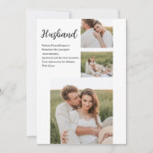Collage Couple Photo & Romantic Husband Love Gift Feestdagenkaart (Voorkant)