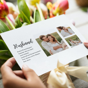 Collage Couple Photo & Romantic Husband Love Gift Feestdagenkaart