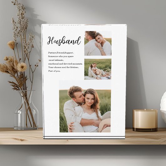 Collage Couple Photo & Romantic Husband Love Gift Fotoblokken