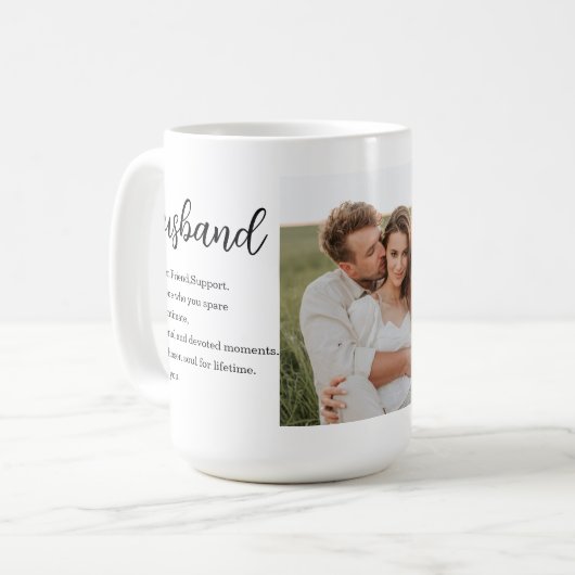 Collage Couple Photo & Romantic Husband Love Gift Koffiemok (Voorkant links)