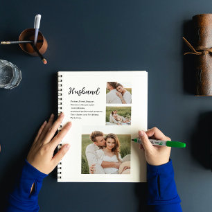 Collage Couple Photo & Romantic Husband Love Gift Notitieboek