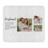 Collage Couple Photo & Romantic Husband Love Gift Snijplank (Voorkant)