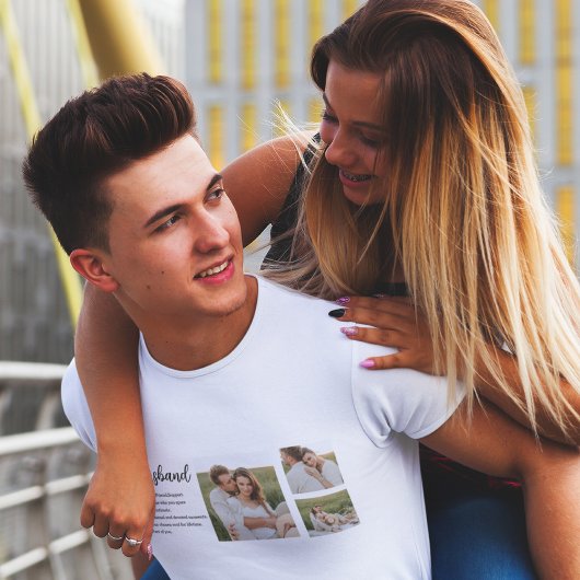 Collage Couple Photo & Romantic Husband Love Gift T-shirt