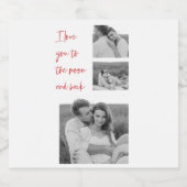 Collage Couple Photo & Romantic Quote Love You Bee Bier Etiket (Enkel label)