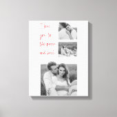 Collage Couple Photo & Romantic Quote Love you can Canvas Afdruk (Voorkant)