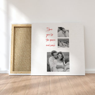 Collage Couple Photo & Romantic Quote Love you can Canvas Afdruk