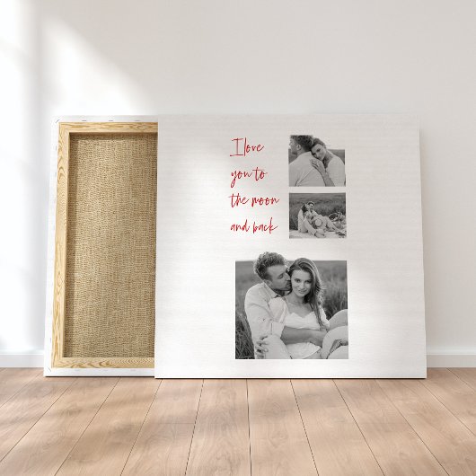 Collage Couple Photo & Romantic Quote Love you can Canvas Afdruk