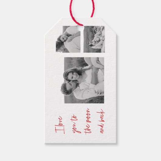 Collage Couple Photo & Romantic Quote Love You Gif Cadeaulabel (Voorkant)